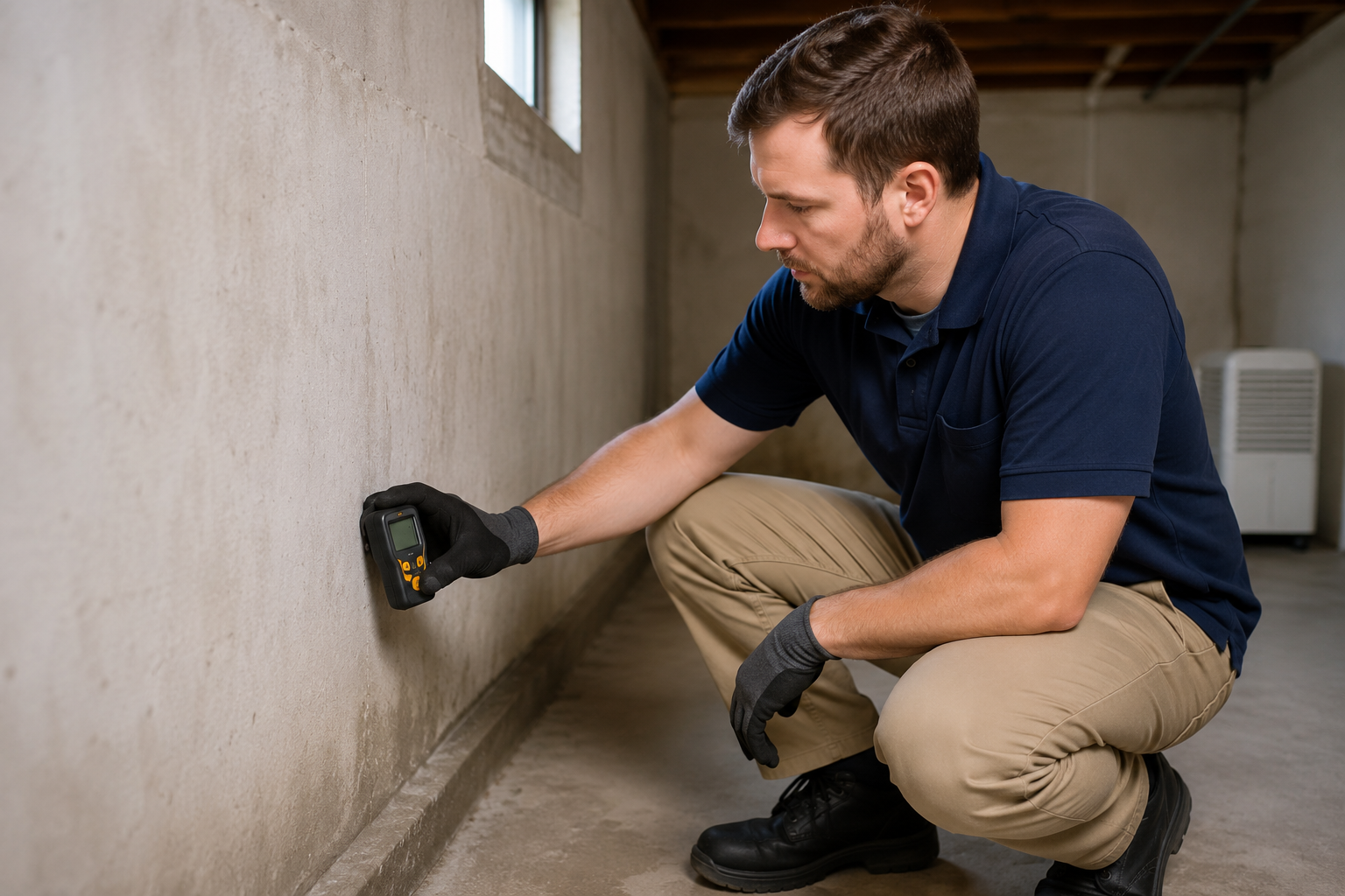 Licensed mold remediation contractor reviewing findings with Manassas homeowner